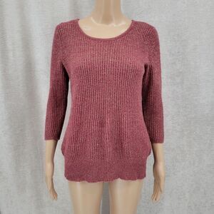Fenn Wright Manson Dark Pink and Metallic Gold Knit Sweater Women's Size Large